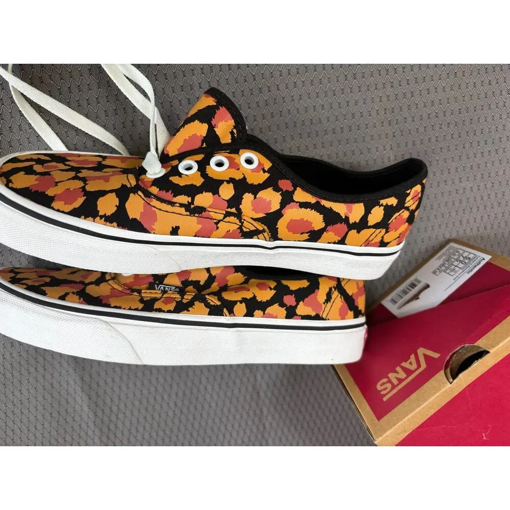 Vans Authentic Shoes Mens Size 6 Canvas Animal Print Low Top Lace Up Sneakers